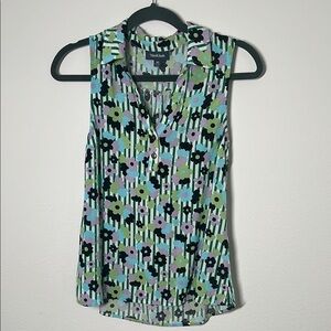 ModCloth Retro 70s Floral Stripe Tank Blouse | Size XS